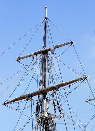 To use this stock image in your creative project, please select the size you need over to the right and click the "Add to Cart" button.
Your downloaded image will come with the Cutcaster watermark removed so don’t worry about the watermark you see on this page. Rigging stock photo, Rigging of a sail boat with the blue sky in the background by Henrik Lehnerer