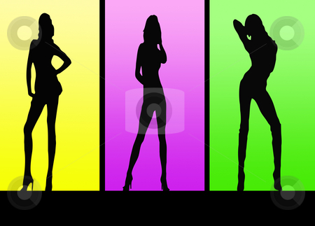 To use this stock image in your creative project, please select the size you need over to the right and click the "Add to Cart" button.
Your downloaded image will come with the Cutcaster watermark removed so don’t worry about the watermark you see on this page. Colorful Sexy girls stock photo, Colorful posing sexy ladies illustration great for background etc by CHERYL LAFOND