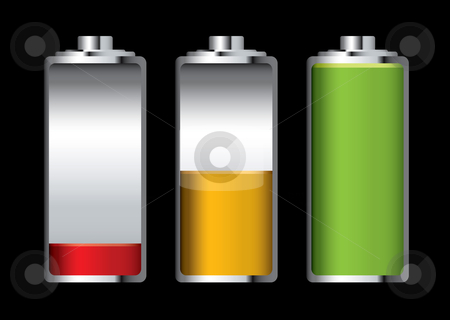 To use this stock image in your creative project, please select the size you need over to the right and click the "Add to Cart" button.
Your downloaded image will come with the Cutcaster watermark removed so don’t worry about the watermark you see on this page. Battery charge stock vector clipart, Three batteries with different levels of charge and black background by Michael Travers