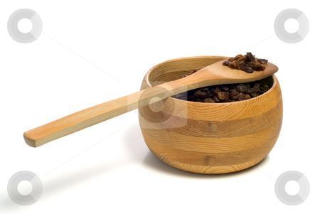 To use this stock image in your creative project, please select the size you need over to the right and click the "Add to Cart" button.
Your downloaded image will come with the Cutcaster watermark removed so don’t worry about the watermark you see on this page. Bowl Of Raisins stock photo, A wooden bowl of raisins with a wooden spoon resting on top, shot on white by Richard Nelson
