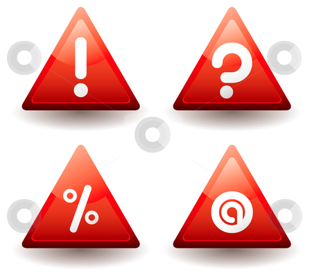 To use this stock image in your creative project, please select the size you need over to the right and click the "Add to Cart" button.
Your downloaded image will come with the Cutcaster watermark removed so don’t worry about the watermark you see on this page. Sign triangle stock vector clipart, Collection of four information triangle signs with drop shadow by Michael Travers