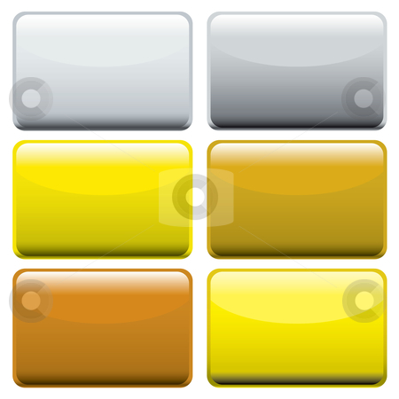 To use this stock image in your creative project, please select the size you need over to the right and click the "Add to Cart" button.
Your downloaded image will come with the Cutcaster watermark removed so don’t worry about the watermark you see on this page. Metallic oblong web buttons stock vector clipart, Collection of six metallic oblong web buttons with light reflection by Michael Travers