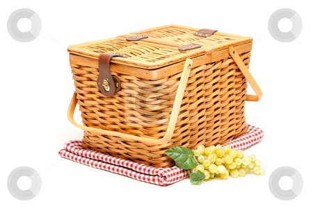 To use this stock image in your creative project, please select the size you need over to the right and click the "Add to Cart" button.
Your downloaded image will come with the Cutcaster watermark removed so don’t worry about the watermark you see on this page. Picnic Basket, Grapes and Folded Blanket Isolated stock photo, Picnic Basket, Grapes and Folded Blanket Isolated on a White Background. by Andy Dean