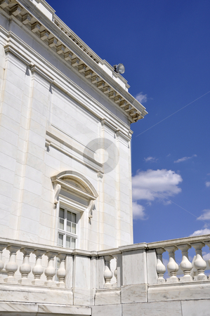 To use this stock image in your creative project, please select the size you need over to the right and click the "Add to Cart" button.
Your downloaded image will come with the Cutcaster watermark removed so don’t worry about the watermark you see on this page. Marble building stock photo, Exterior view of an ornate marble building by Cynthia Farmer