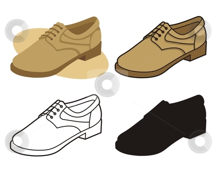 To use this stock image in your creative project, please select the size you need over to the right and click the "Add to Cart" button.
Your downloaded image will come with the Cutcaster watermark removed so don’t worry about the watermark you see on this page. Male shoe 4 stock vector clipart, Vector illustration of male shoe in four versions by fractal.gr