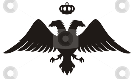 To use this stock image in your creative project, please select the size you need over to the right and click the "Add to Cart" button.
Your downloaded image will come with the Cutcaster watermark removed so don’t worry about the watermark you see on this page. Double headed eagle silhouette with crown stock vector clipart, Double headed eagle silhouette with crown, symbol of byzantine kings by fractal.gr