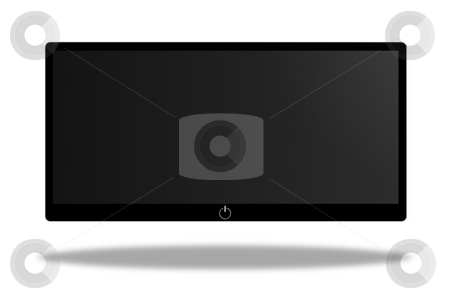 To use this stock image in your creative project, please select the size you need over to the right and click the "Add to Cart" button.
Your downloaded image will come with the Cutcaster watermark removed so don’t worry about the watermark you see on this page. Screen stock photo, Black and white wide screen on white background by Henrik Lehnerer