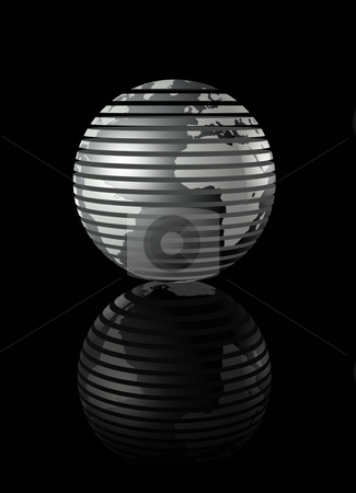 To use this stock image in your creative project, please select the size you need over to the right and click the "Add to Cart" button.
Your downloaded image will come with the Cutcaster watermark removed so don’t worry about the watermark you see on this page. Silver glossy globe on black background stock photo, Metal glossy earth globe on black background - three dimensional illustration by Laurent Davoust