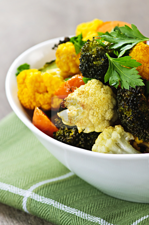To use this stock image in your creative project, please select the size you need over to the right and click the "Add to Cart" button.
Your downloaded image will come with the Cutcaster watermark removed so don’t worry about the watermark you see on this page. Roasted vegetables stock photo, Vegetarian dish of fresh roasted organic vegetables by Elena Elisseeva