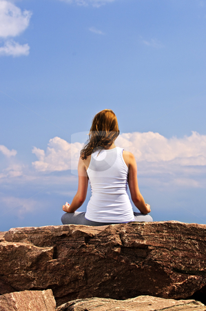 To use this stock image in your creative project, please select the size you need over to the right and click the "Add to Cart" button.
Your downloaded image will come with the Cutcaster watermark removed so don’t worry about the watermark you see on this page. Young girl meditating stock photo, Portrait of young teenage girl doing yoga by Elena Elisseeva