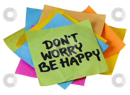 To use this stock image in your creative project, please select the size you need over to the right and click the "Add to Cart" button.
Your downloaded image will come with the Cutcaster watermark removed so don’t worry about the watermark you see on this page. Don't worry be happy stock photo, Don't worry be happy phrase, a quote from Meher Baba, an Indian mystic and spiritual master (before it was used in a song lyrics), handwriting on a pile of sticky notes isolated on white by Marek Uliasz