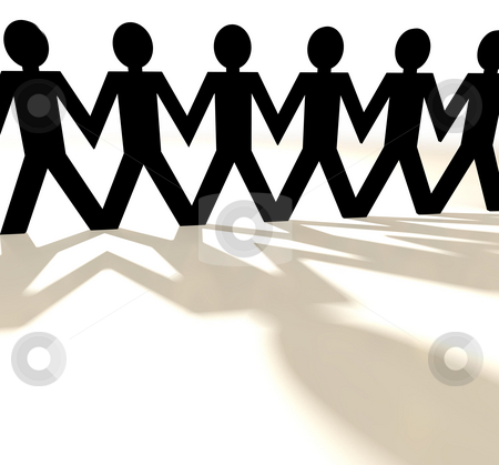 To use this stock image in your creative project, please select the size you need over to the right and click the "Add to Cart" button.
Your downloaded image will come with the Cutcaster watermark removed so don’t worry about the watermark you see on this page. Group of black paper chain people stock photo, Paper chain people with dark shadow holding hands by Michael Travers