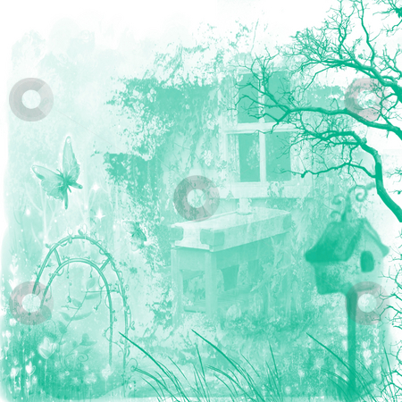 To use this stock image in your creative project, please select the size you need over to the right and click the "Add to Cart" button.
Your downloaded image will come with the Cutcaster watermark removed so don’t worry about the watermark you see on this page. Fantasy cottage grunge stock photo, Looking out the window onto a fantasy grunge garden by CHERYL LAFOND