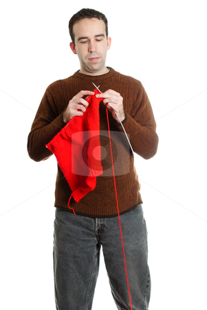 To use this stock image in your creative project, please select the size you need over to the right and click the "Add to Cart" button.
Your downloaded image will come with the Cutcaster watermark removed so don’t worry about the watermark you see on this page. Knitting stock photo, A man knitting something, isolated against a white background by Richard Nelson