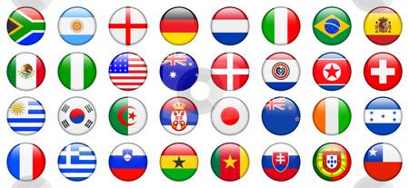 To use this stock image in your creative project, please select the size you need over to the right and click the "Add to Cart" button.
Your downloaded image will come with the Cutcaster watermark removed so don’t worry about the watermark you see on this page. 2010 World Cup Team Flag Internet Buttons stock vector clipart, 2010 World Cup Team Flag Internet Buttons Original Vector Illustration by L Belomlinsky