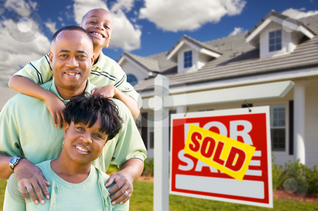 To use this stock image in your creative project, please select the size you need over to the right and click the "Add to Cart" button.
Your downloaded image will come with the Cutcaster watermark removed so don’t worry about the watermark you see on this page. African American Family with Sold For Sale Sign and House stock photo, Happy and Attractive African American Family with Sold For Sale Real Estate Sign and House. by Andy Dean