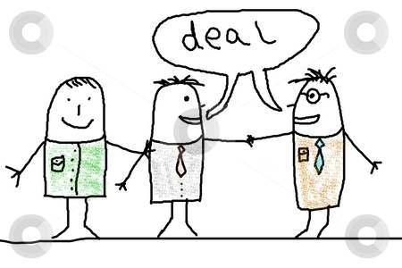 To use this stock image in your creative project, please select the size you need over to the right and click the "Add to Cart" button.
Your downloaded image will come with the Cutcaster watermark removed so don’t worry about the watermark you see on this page. Handshake and business man stock photo, Business man illustration with handshake showing contract illustration by Gunnar Pippel