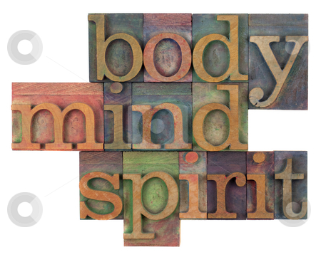 To use this stock image in your creative project, please select the size you need over to the right and click the "Add to Cart" button.
Your downloaded image will come with the Cutcaster watermark removed so don’t worry about the watermark you see on this page. Body, mind and spirit concept stock photo, Body, mind and spirit in vintage wooden letterpress types, stained by ink in different colors, isolated on white by Marek Uliasz