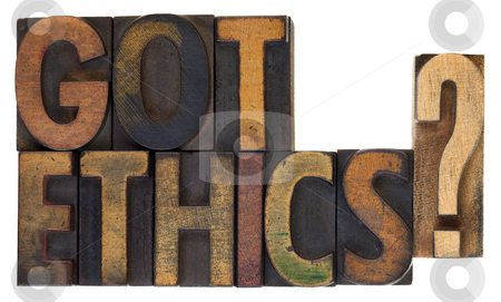 To use this stock image in your creative project, please select the size you need over to the right and click the "Add to Cart" button.
Your downloaded image will come with the Cutcaster watermark removed so don’t worry about the watermark you see on this page. Got ethics? Vintage wood type. stock photo, Got ethics? Are you ethical question in vintage wooden letterpress type, stained by ink, isolated on white by Marek Uliasz