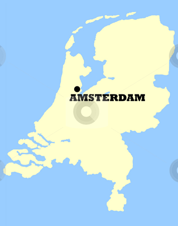 To use this stock image in your creative project, please select the size you need over to the right and click the "Add to Cart" button.
Your downloaded image will come with the Cutcaster watermark removed so don’t worry about the watermark you see on this page. Map of Netherlands stock photo, Map of Netherlands with Amsterdam marked, isolated on a blue background. by Martin Crowdy