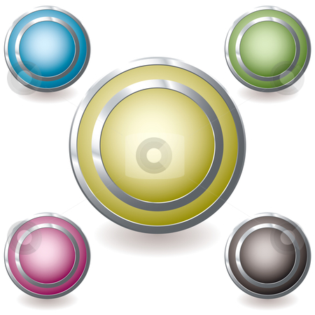 To use this stock image in your creative project, please select the size you need over to the right and click the "Add to Cart" button.
Your downloaded image will come with the Cutcaster watermark removed so don’t worry about the watermark you see on this page. Web icon variation glow stock vector clipart, Five web icons with silver metal bevel and drop shadow by Michael Travers