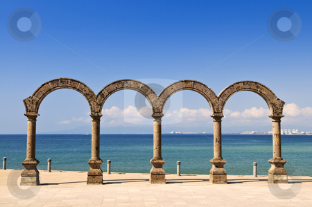 To use this stock image in your creative project, please select the size you need over to the right and click the "Add to Cart" button.
Your downloaded image will come with the Cutcaster watermark removed so don’t worry about the watermark you see on this page. Los Arcos Amphitheater in Puerto Vallarta, Mexico stock photo, Los Arcos Amphitheater at Pacific ocean in Puerto Vallarta, Mexico by Elena Elisseeva