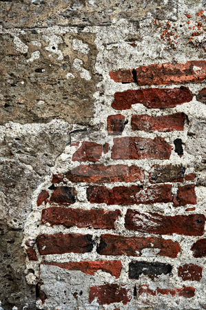 To use this stock image in your creative project, please select the size you need over to the right and click the "Add to Cart" button.
Your downloaded image will come with the Cutcaster watermark removed so don’t worry about the watermark you see on this page. Grunge brick background wall stock photo, Old red brick and cement grunge wall background by Elena Elisseeva