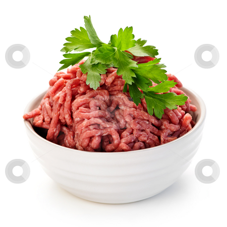 To use this stock image in your creative project, please select the size you need over to the right and click the "Add to Cart" button.
Your downloaded image will come with the Cutcaster watermark removed so don’t worry about the watermark you see on this page. Bowl of raw ground meat stock photo, Close up on isolated bowl of lean red raw ground meat by Elena Elisseeva