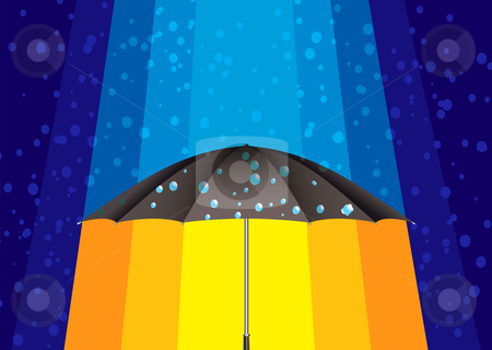 To use this stock image in your creative project, please select the size you need over to the right and click the "Add to Cart" button.
Your downloaded image will come with the Cutcaster watermark removed so don’t worry about the watermark you see on this page. Abstract rain umbrella stock vector clipart, Winter rain drops background with umbrella and rays of sun by Michael Travers