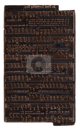 To use this stock image in your creative project, please select the size you need over to the right and click the "Add to Cart" button.
Your downloaded image will come with the Cutcaster watermark removed so don’t worry about the watermark you see on this page. Letterpress printer electrotype music plate stock photo, Antique (1911 - one hundred years old) copper letterpress printer electrotype music plate with hymn (song) by Marek Uliasz