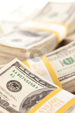 To use this stock image in your creative project, please select the size you need over to the right and click the "Add to Cart" button.
Your downloaded image will come with the Cutcaster watermark removed so don’t worry about the watermark you see on this page. Stacks of One Hundred Dollar Bills stock photo, Stacks of Ten Thousand Dollar Piles of One Hundred Dollar Bills. by Andy Dean