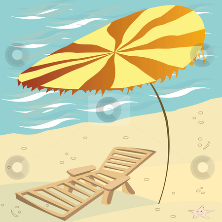 To use this stock image in your creative project, please select the size you need over to the right and click the "Add to Cart" button.
Your downloaded image will come with the Cutcaster watermark removed so don’t worry about the watermark you see on this page. Summer card stock photo, Lounge chair and umbrella on the beach by Richard Laschon