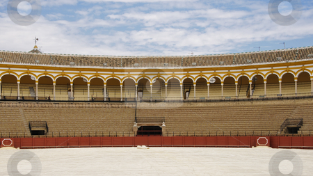 To use this stock image in your creative project, please select the size you need over to the right and click the "Add to Cart" button.
Your downloaded image will come with the Cutcaster watermark removed so don’t worry about the watermark you see on this page. Seville bullring stock photo, Plaza de Toros de la Real Maestranza in Seville is one of the largest and oldest bullrings in Spain; building works started back in year 1758.
Photo taken on the 26th of September, 2009. by Alessandro Rizzolli