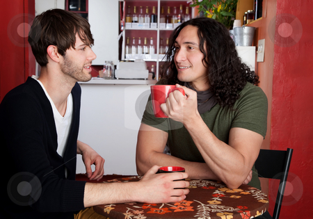 To use this stock image in your creative project, please select the size you need over to the right and click the "Add to Cart" button.
Your downloaded image will come with the Cutcaster watermark removed so don’t worry about the watermark you see on this page. Two male friends stock photo, Two male friends chatting in a cafe by Scott Griessel