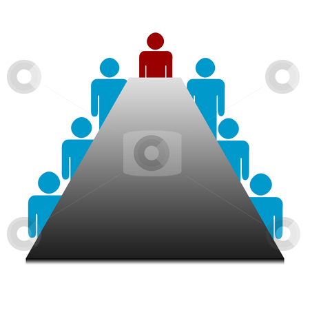 To use this stock image in your creative project, please select the size you need over to the right and click the "Add to Cart" button.
Your downloaded image will come with the Cutcaster watermark removed so don’t worry about the watermark you see on this page. Business boardroom meeting stock photo, Illustration of business people at boardroom meeting with chairman, isolated on white background. by Martin Crowdy