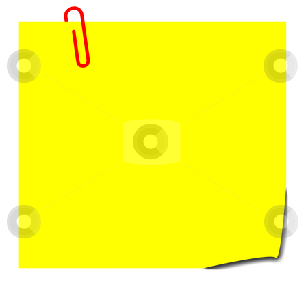 To use this stock image in your creative project, please select the size you need over to the right and click the "Add to Cart" button.
Your downloaded image will come with the Cutcaster watermark removed so don’t worry about the watermark you see on this page. Yellow sticky note stock photo, Blank yellow sticky note with paperclip, isolated on white background. by Martin Crowdy