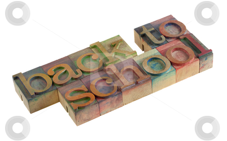 To use this stock image in your creative project, please select the size you need over to the right and click the "Add to Cart" button.
Your downloaded image will come with the Cutcaster watermark removed so don’t worry about the watermark you see on this page. Back to school concept stock photo, Back to school words in vintage wooden letterpress type blocks, stained by color ink, isolated on white by Marek Uliasz