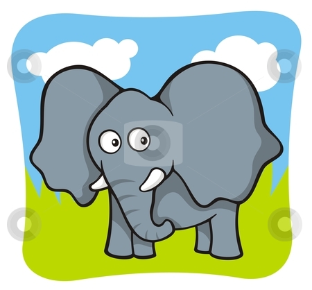 To use this stock image in your creative project, please select the size you need over to the right and click the "Add to Cart" button.
Your downloaded image will come with the Cutcaster watermark removed so don’t worry about the watermark you see on this page. Elephant cartoon stock vector clipart, Cute baby elephant cartoon on sky and grass background by fractal.gr