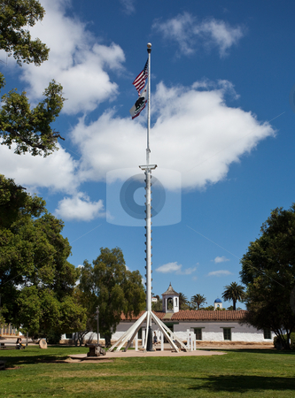 To use this stock image in your creative project, please select the size you need over to the right and click the "Add to Cart" button.
Your downloaded image will come with the Cutcaster watermark removed so don’t worry about the watermark you see on this page. Plaza de Plasado in old Town San Diego stock photo, Flag in the center of the Plaza in old town San Diego by Steven Heap