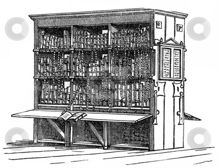 To use this stock image in your creative project, please select the size you need over to the right and click the "Add to Cart" button.
Your downloaded image will come with the Cutcaster watermark removed so don’t worry about the watermark you see on this page. Antique bookcase stock photo, Engraving of antique bookcase on white background. Published by William Andrews in,