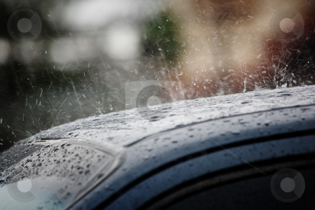 To use this stock image in your creative project, please select the size you need over to the right and click the "Add to Cart" button.
Your downloaded image will come with the Cutcaster watermark removed so don’t worry about the watermark you see on this page. Rain on a car roof stock photo, Rain on a car roof in the background in Costa Rica by Scott Griessel