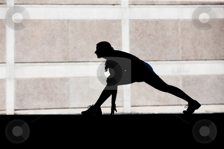 To use this stock image in your creative project, please select the size you need over to the right and click the "Add to Cart" button.
Your downloaded image will come with the Cutcaster watermark removed so don’t worry about the watermark you see on this page. Female runner stretches in the morning. stock photo, Single woman stretches before she goes for run. by Scott Griessel