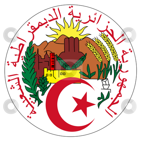 To use this stock image in your creative project, please select the size you need over to the right and click the "Add to Cart" button.
Your downloaded image will come with the Cutcaster watermark removed so don’t worry about the watermark you see on this page. Algeria Coat of Arms stock photo, Algeria coat of arms, seal or national emblem, isolated on white background. by Martin Crowdy