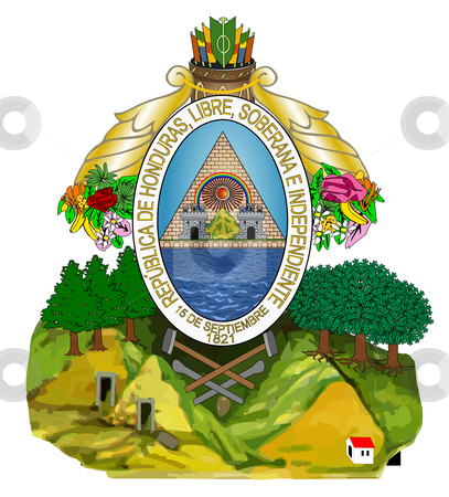 To use this stock image in your creative project, please select the size you need over to the right and click the "Add to Cart" button.
Your downloaded image will come with the Cutcaster watermark removed so don’t worry about the watermark you see on this page. Honduras Coat Arms stock photo, Honduras coat of arms, seal or national emblem, isolated on white background. by Martin Crowdy