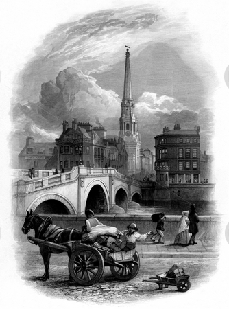 To use this stock image in your creative project, please select the size you need over to the right and click the "Add to Cart" button.
Your downloaded image will come with the Cutcaster watermark removed so don’t worry about the watermark you see on this page. Ayr Town Scotland stock photo, Vignette engraving of Ayr town, Scotland. Engraved by William Miller after John Faed, published in Tam O'Shanter, 1855. Public domain image by virtue of age. by Martin Crowdy