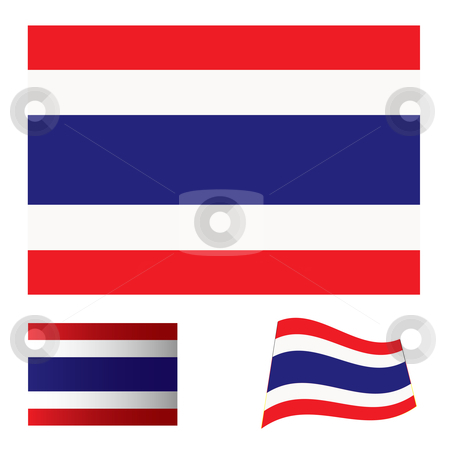 To use this stock image in your creative project, please select the size you need over to the right and click the "Add to Cart" button.
Your downloaded image will come with the Cutcaster watermark removed so don’t worry about the watermark you see on this page. Thailand flag set stock vector clipart, Illustrated collection of flag icon set for thailand by Michael Travers