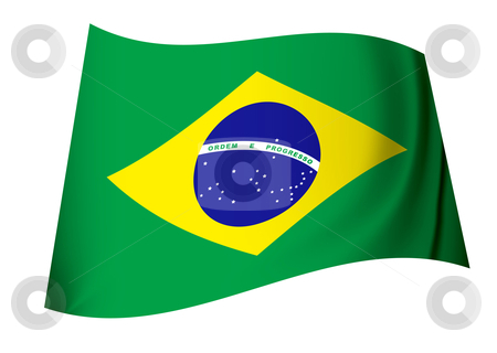 To use this stock image in your creative project, please select the size you need over to the right and click the "Add to Cart" button.
Your downloaded image will come with the Cutcaster watermark removed so don’t worry about the watermark you see on this page. Brazil flag stock vector clipart, Green and yellow brazil flag icon with globe and stars by Michael Travers