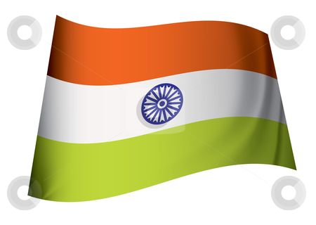 To use this stock image in your creative project, please select the size you need over to the right and click the "Add to Cart" button.
Your downloaded image will come with the Cutcaster watermark removed so don’t worry about the watermark you see on this page. India flag stock vector clipart, Indian flag icon with orange and green stripes floating in the wind by Michael Travers
