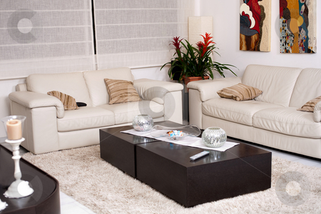 To use this stock image in your creative project, please select the size you need over to the right and click the "Add to Cart" button.
Your downloaded image will come with the Cutcaster watermark removed so don’t worry about the watermark you see on this page. Living room stock photo, Modern living room with modern furniture by Get4net