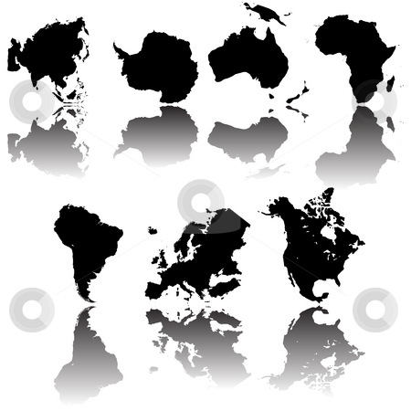 To use this stock image in your creative project, please select the size you need over to the right and click the "Add to Cart" button.
Your downloaded image will come with the Cutcaster watermark removed so don’t worry about the watermark you see on this page. Continets maps stock photo, All continet maps, fully editable objects over white background by Richard Laschon